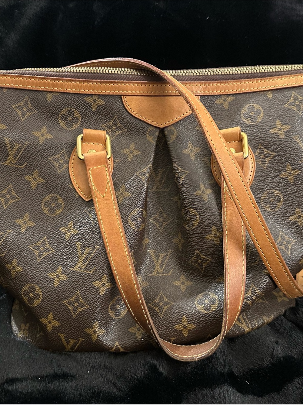 Louis Vuitton Palermo Monogram Canvas Tote Bag - Brown/Tan